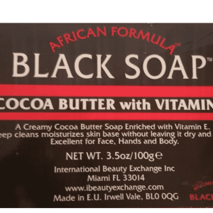 Black Soap Cocoa Butter With Vitamin E Bar Soap