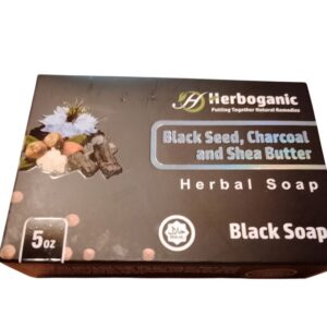 Herboganic Black Seed, Charcoal & Shea Butter Herbal Black Soap